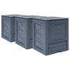 vidaXL Compostadores de jard&iacute;n 3 unidades gris 780 L 60x60x73 cm