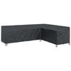 vidaXL Funda para muebles 286 x 222 x 80 cm Forma L Impermeable Negro