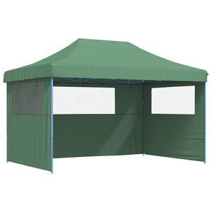 vidaXL Tienda de fiesta plegable Pop-Up con 3 paredes laterales verde