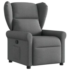 vidaXL Sill&oacute;n reclinable de tela gris oscuro