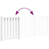 vidaXL Puerta de perros plegable 3 paneles madera abeto blanco 150 cm