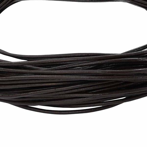 vidaXL Cordón de cuero Marrón Oscuro Ø2 mm x 50 m Cuero