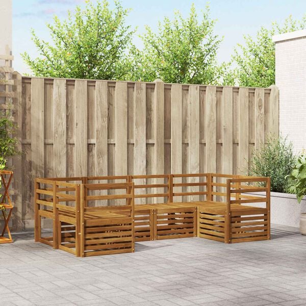 vidaXL Juegos de sof&aacute;s 6 pcs Natural Madera de Acacia S&oacute;lida