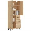 vidaXL Aparador alto madera contrachapada color roble 69,5x34x180 cm