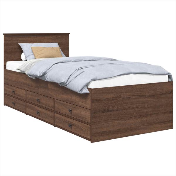 vidaXL Sof&aacute; cama Roble Marr&oacute;n y Negro 90 x 200 cm Madera de ingenier&iacute;a