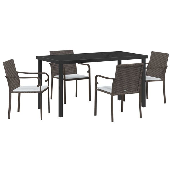 vidaXL Conjunto de Comedor de Jardín 5 pcs Marrón y Negro