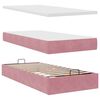 vidaXL Estructura de cama otomana colch&oacute;n terciopelo rosa 100x200cm
