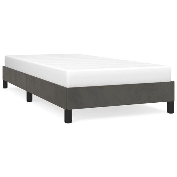 vidaXL Estructura de cama sin colch&oacute;n terciopelo gris oscuro 90x200 cm