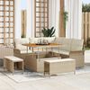 vidaXL Conjunto de sof&aacute;s de jard&iacute;n 8 pcs Beige rat&aacute;n sint&eacute;tico
