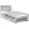 vidaXL Estructura de cama con cabecera Gris Concreto 90 x 200 cm
