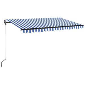 vidaXL Toldo autom&aacute;tico retr&aacute;ctil azul y blanco 400x350 cm