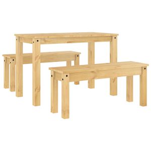 vidaXL Juego de comedor PANAMA 3 pzas madera maciza de pino