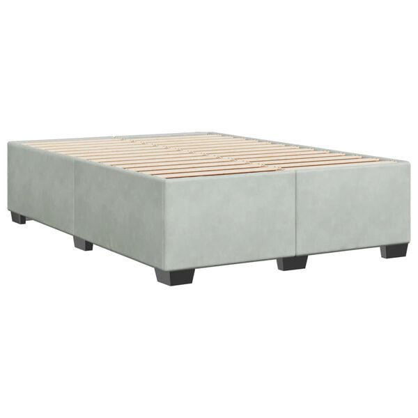 vidaXL Estructura de cama sin colch&oacute;n terciopelo gris claro 140x190 cm