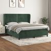 vidaXL Cama box spring con colch&oacute;n terciopelo verde oscuro 160x200 cm