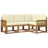 vidaXL Conjunto de sof&aacute;s de exterior 4 uds. Natural y Crema Poli&eacute;ster