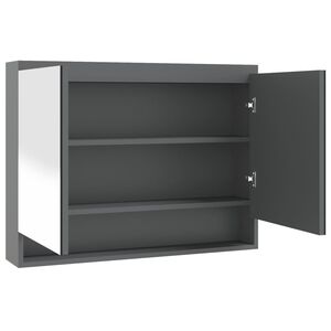 vidaXL Armario de ba&ntilde;o con espejo MDF gris 80x15x60 cm
