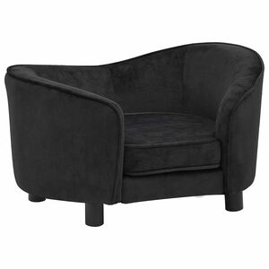 vidaXL Sof&aacute; para perros felpa negro 69x49x40 cm