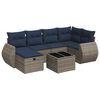 vidaXL Set de muebles de jard&iacute;n 6 pzas y cojines rat&aacute;n sint&eacute;tico gris