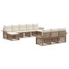 vidaXL Conjunto de sof&aacute;s de jard&iacute;n 10 pcs Beige rat&aacute;n sint&eacute;tico