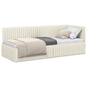 vidaXL Estructura de cama en esquina Crema 80 x 200 cm Terciopelo
