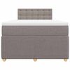 vidaXL Cama box spring con colch&oacute;n tela gris taupe 120x190 cm