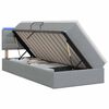 vidaXL Cama de almacenamiento LED con colch&oacute;n Gris Claro 90 x 190 cm