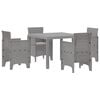 vidaXL Conjunto de Comedor de Jard&iacute;n 5 uds. Gris Claro Polipropileno