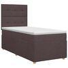 vidaXL Cama box spring con colch&oacute;n Marr&oacute;n Oscuro 90 x 200 cm Tela