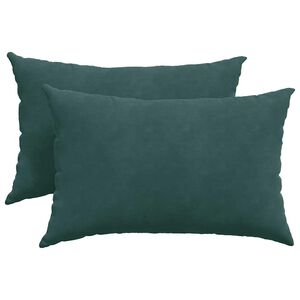 vidaXL Cojines de sof&aacute; 2 pcs Verde oscuro 60 x 40 cm Tela de pana