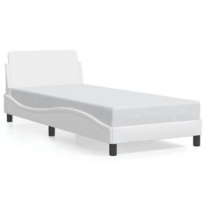 vidaXL Estructura de cama Dover cuero sint&eacute;tico blanco 80x200 cm