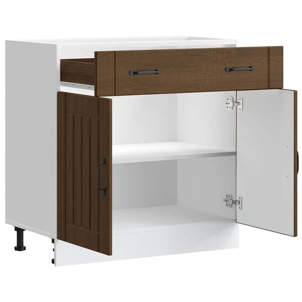 vidaXL Mueble bajo de cocina Lucca roble marr&oacute;n