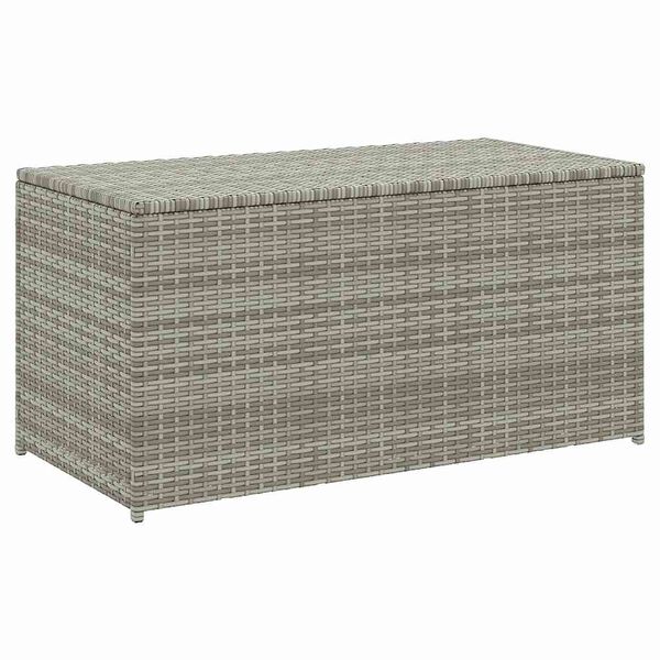 vidaXL Caja de almacenaje de jard&iacute;n rat&aacute;n sint&eacute;tico gris 100x50x50 cm