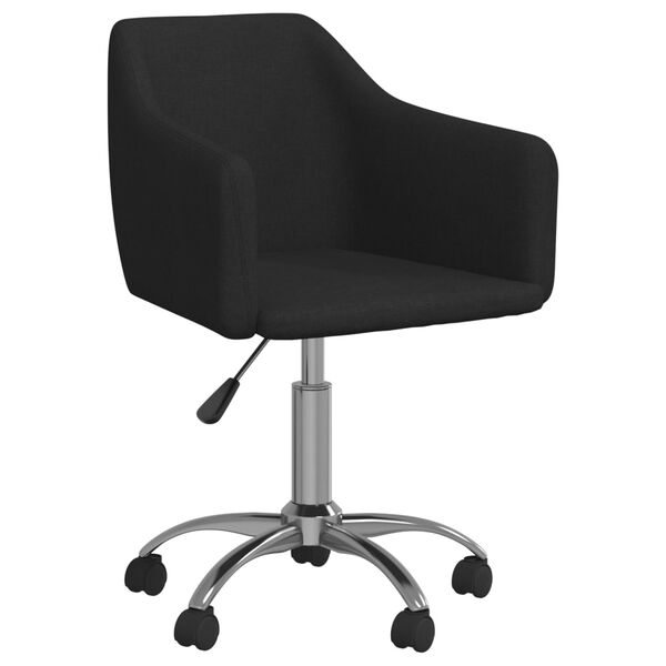 vidaXL Silla de comedor giratoria tela negro
