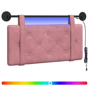 vidaXL Cabecero colgante Con luz LED Rosa Terciopelo