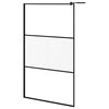 vidaXL Mampara ducha accesible vidrio ESG esmerilado negro 115x195 cm