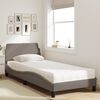 vidaXL Cama con colch&oacute;n Dover tela gris taupe 80x200 cm