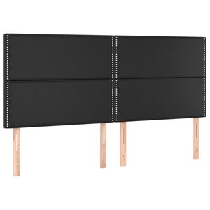 vidaXL Cabecero de cama negro 200x5x118/128 cm piel sint&eacute;tica