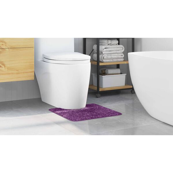 vidaXL Alfombra antideslizante para ba&ntilde;o con corte para inodoro Morado