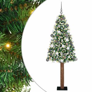 vidaXL &Aacute;rbol de Navidad Delgado con 300 LED con soporte Verde 180 cm