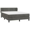 vidaXL Cama box spring con colch&oacute;n terciopelo gris oscuro 140x190 cm