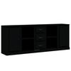 vidaXL Aparadores 3 piezas madera contrachapada negro