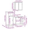vidaXL Set de muebles ba&ntilde;o 3 pzas madera contrachapada roble ahumado