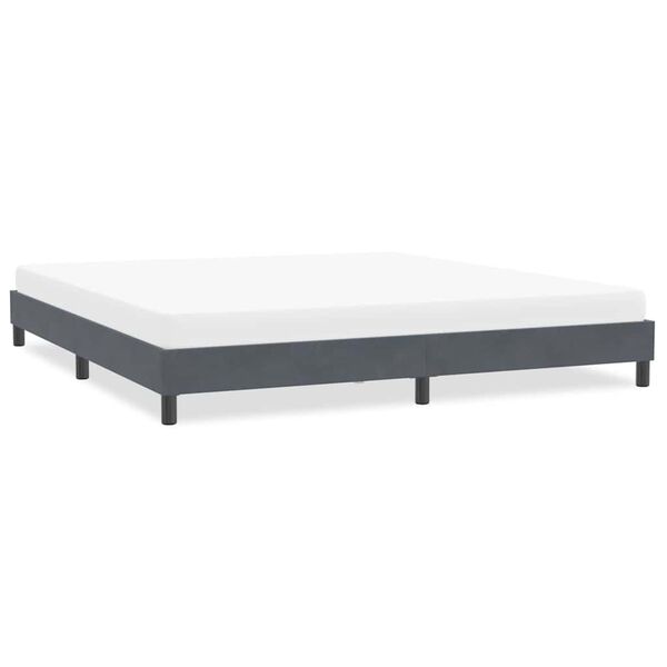 vidaXL Estructura de cama sin colch&oacute;n terciopelo gris oscuro 200x220cm