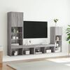 vidaXL Muebles TV pared con LED 4 pzas madera ingenier&iacute;a gris Sonoma