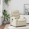 vidaXL Sillón reclinable de masaje cuero sintético crema