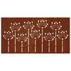 vidaXL Adorno de pared de jard&iacute;n acero corten dise&ntilde;o flores 105x55 cm