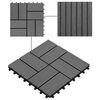 vidaXL Tile de Decking 11 pcs Gris 30 x 30 cm WPC