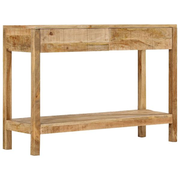 vidaXL Mesa consola con 2 cajones madera maciza de mango 110x35x75 cm