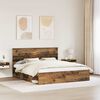 vidaXL Estructura de cama con cabecera Madera vieja 200 x 200 cm