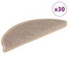 vidaXL Alfombra autoadhesiva escalera sisal 30 uds beige claro